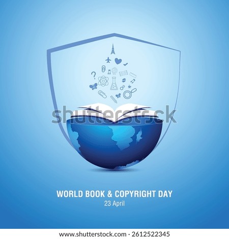 Vector illustration of World Book and Copyright Day social media feed template