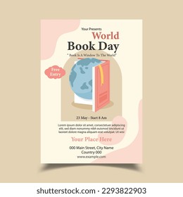 Vector Illustration Of World Book Day Flyer Poster