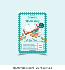 Ilustración vectorial de la plantilla de volante del Día Mundial del Libro