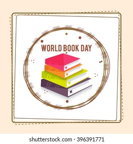 Vector illustration of World book day with colorful books.