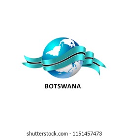 Vector Illustration of a world – world with the botswana flag