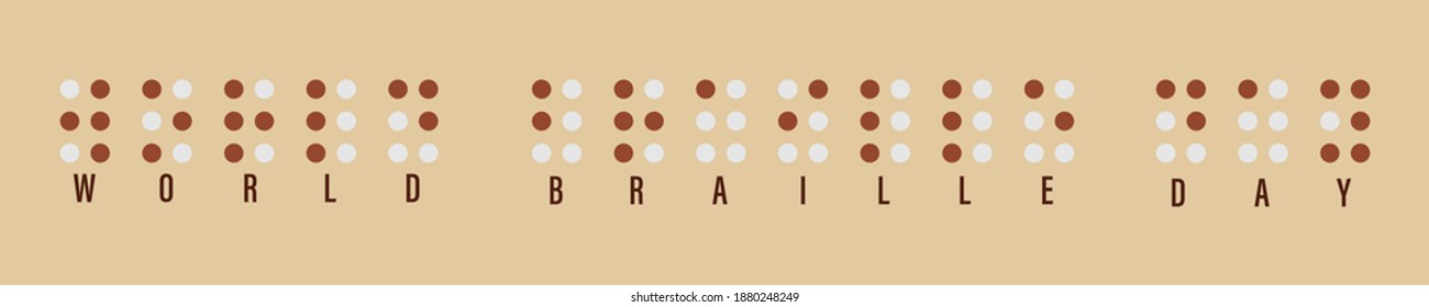 Vector Illustration of World Braille Day (January 4) with world map in dotted pattern
