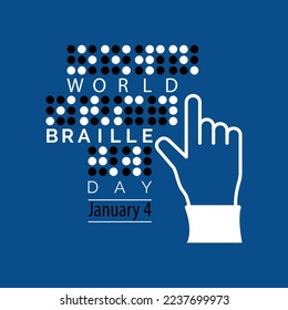 Vector illustration ,World Braille day is observed every year on January 4. Eps 10