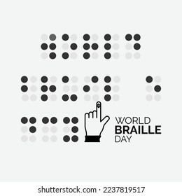 Vector illustration ,World Braille day is observed every year on January 4.white background