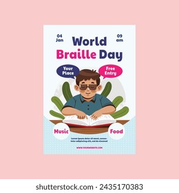 Ilustración vectorial del volante del día mundial del Braille
