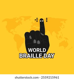 Vector illustration of World Braille Day social media template