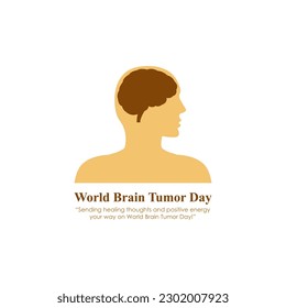 Vector illustration of World Brain Tumor Day 8 June social media story feed mockup template