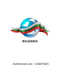 Vector Illustration of a world – world with the bulgaria flag