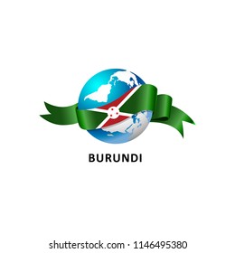 Vector Illustration of a world – world with the burundi flag
