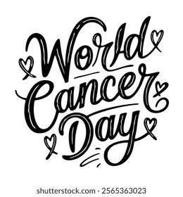 Vector Illustration World Cancer Day Poster Or Banner on 4 February in Background.