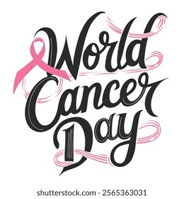 Vector Illustration World Cancer Day Poster Or Banner on 4 February in Background.