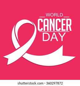 Vector illustration of World Cancer Day background with ribbon.