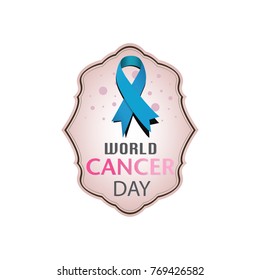 Vector illustration of World Cancer Day with ribbon