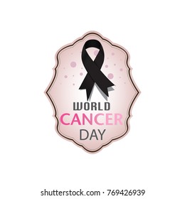 Vector illustration of World Cancer Day with ribbon