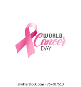 Vector illustration of World Cancer Day with ribbon