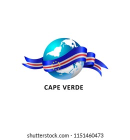 Vector Illustration of a world – world with the cape verde flag