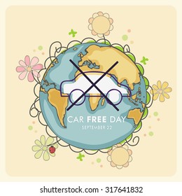 Vector illustration of World Car Free Day.