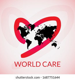 vector illustration of world care. take care our world from corona virus. covid-19 outbreak
