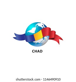 Vector Illustration of a world – world with the chad flag 