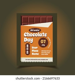Vector Illustration of World Chocolate Day Flyer