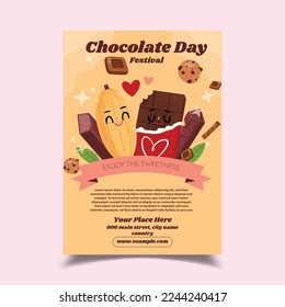 Vector Illustration of World Chocolate Day Flyer Poster