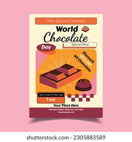 Vector Illustration of World Chocolate Day Flyer