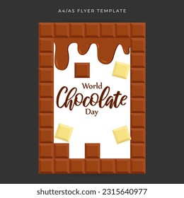 Vector illustration of World Chocolate Day social media story feed mockup template