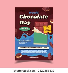 Vector Illustration of World Chocolate Day Flyer Poster