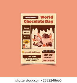 Vector Illustration of World Chocolate Day Flyer Poster