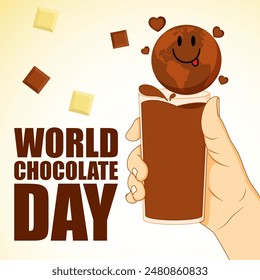 Vector illustration of World Chocolate Day social media feed template