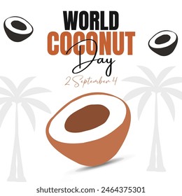 Ilustración vectorial para el fondo del día mundial del coco