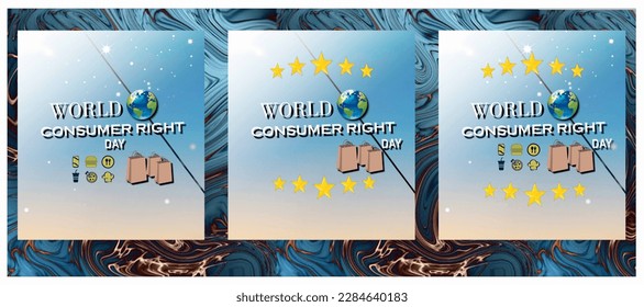 Vector Illustration of World Consumer Right Day designed minimalist and luxury with galaxy background for banner, social media, other needs. landscape size.