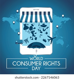 Vector illustration: World Consumer Rights Day.