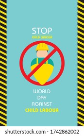 Ilustración vectorial del Día Mundial contra el Trabajo Infantil, que se celebra el 12 de junio