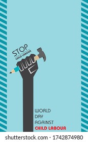 Vector Illustration of World Day Against Child Labour which is held on 12 June