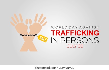 ilustración vectorial del Día Mundial contra la Trata de Personas, cartel o cartel Diseño de un modelo de ilustración de vectores.