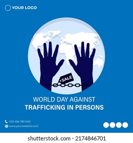 Ilustración de vectores en el Día Mundial contra la Trata de Personas