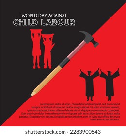 vector illustration: World day against child labour.
