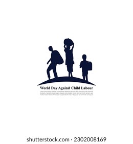 Vector illustration of World Day Against Child Labour 12 June social media story mockup template