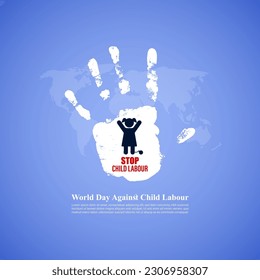 Vector illustration of World Day Against Child Labour 12 June social media story mockup template