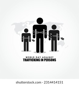 Ejemplo vectorial de la plantilla de fuentes de noticias del Día Mundial contra la Trata de Personas en los medios sociales