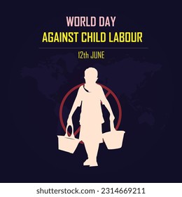 Ilustración vectorial del Día Mundial contra el Trabajo Infantil | 12 de junio