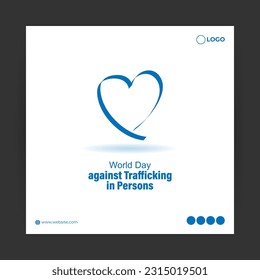 Vector illustration of World Day against Trafficking in Persons social media story feed template