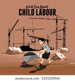 vector illustration: World day against child labour.