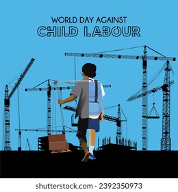 vector illustration: World day against child labour.