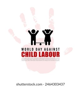 Vector illustration of World Day Against Child Labour 12 June social media feed template
