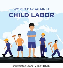 Vector illustration of world day against child labor