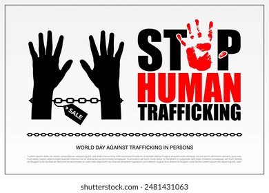 Vector illustration of World Day against Trafficking in Persons social media feed template