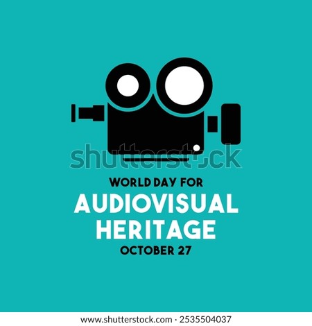 Vector Illustration of World Day for Audiovisual Heritage. October 27. Camera recording icon. Eps 10.