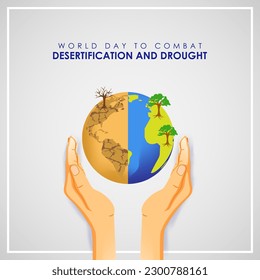 Ilustración vectorial del Día Mundial de Lucha contra la Desertificación y la Sequía en los medios sociales